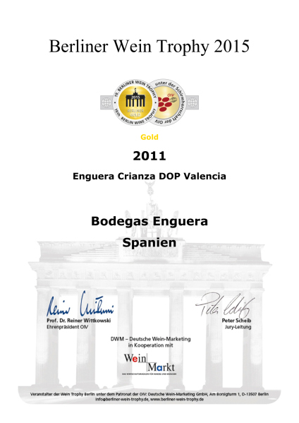 oro berliner enguera crianza 2011